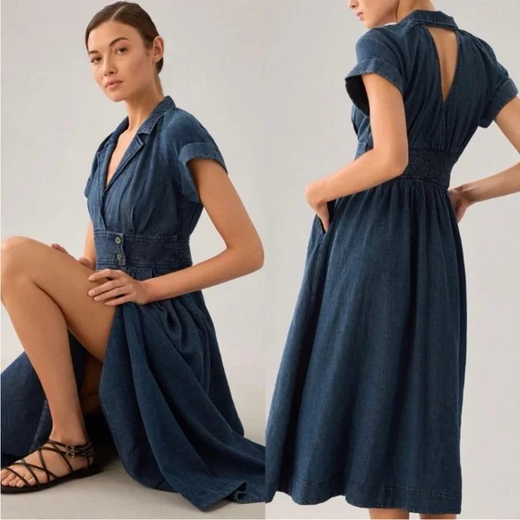 Anthroplogies Denim Blue Dress - Picture 5 of 7